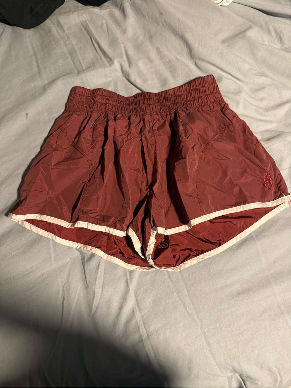 Free People Rust Athletic Shorts with White Trim